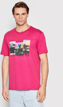 Różowy t-shirt O'Neill z nadrukiem