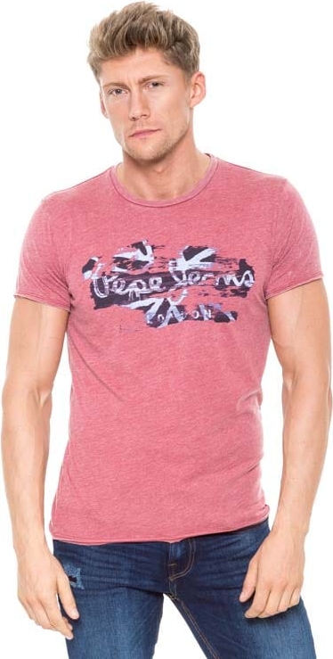 Różowy t-shirt Pepe Jeans z krótkim rękawem