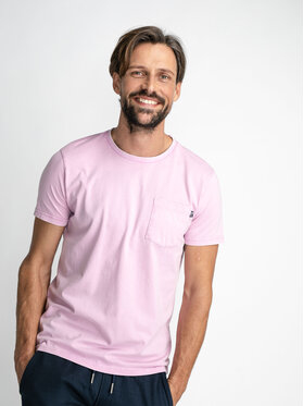 Różowy t-shirt Petrol Industries w stylu casual