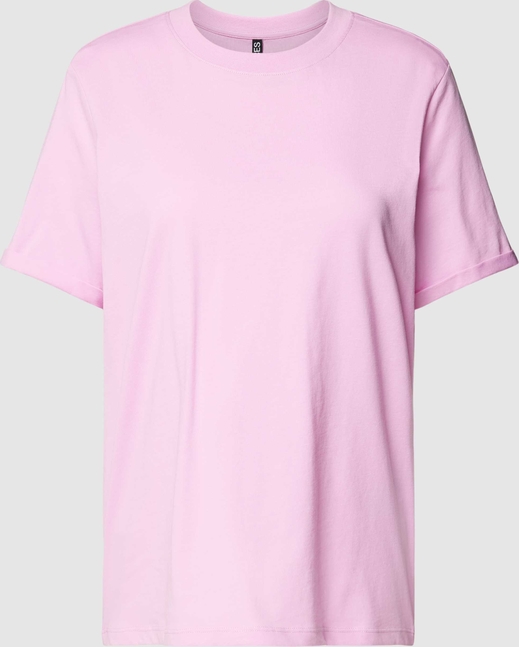 Różowy t-shirt Pieces z krótkim rękawem