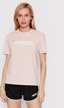Różowy t-shirt Prosto. w młodzieżowym stylu z okrągłym dekoltem z krótkim rękawem