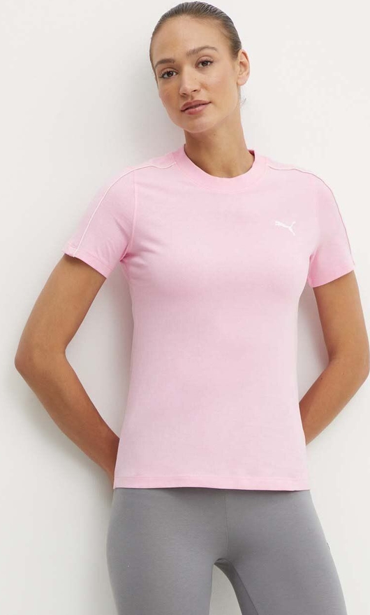 Różowy t-shirt Puma w sportowym stylu