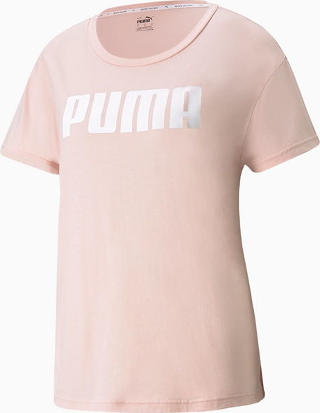 Różowy t-shirt Puma w sportowym stylu z okrągłym dekoltem