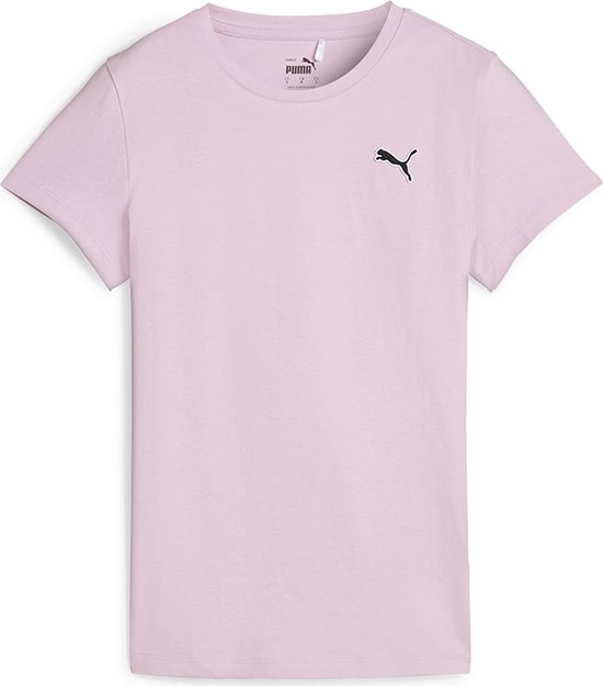 Różowy t-shirt Puma z bawełny z okrągłym dekoltem