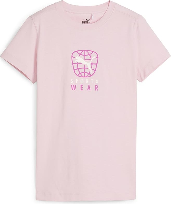 Różowy t-shirt Puma z krótkim rękawem