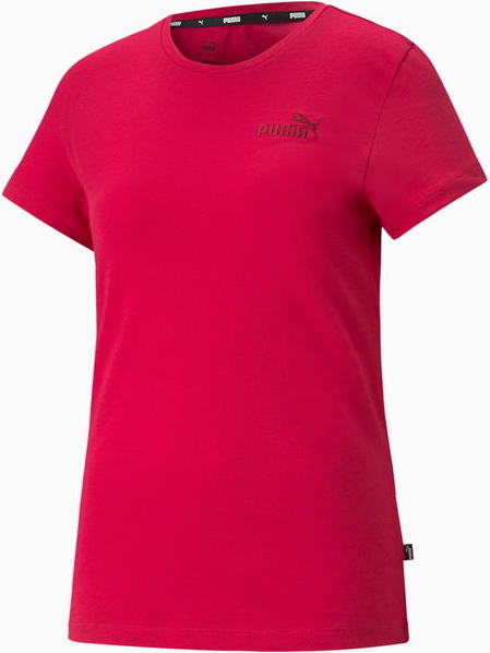 Różowy t-shirt Puma z okrągłym dekoltem w sportowym stylu