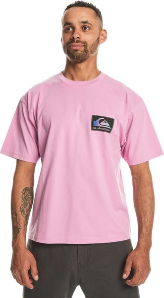 Różowy t-shirt Quiksilver z bawełny w młodzieżowym stylu