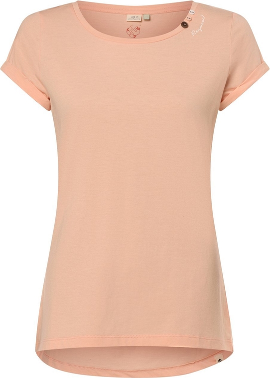 Różowy t-shirt Ragwear z krótkim rękawem z okrągłym dekoltem