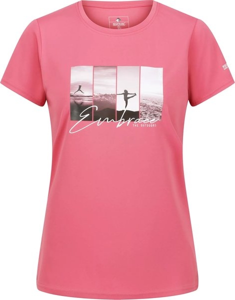 Różowy t-shirt Regatta z krótkim rękawem z okrągłym dekoltem