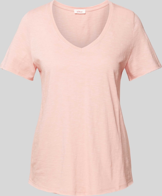 Różowy t-shirt S.Oliver w stylu casual