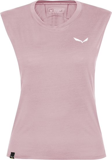 Różowy t-shirt Salewa w sportowym stylu z wełny