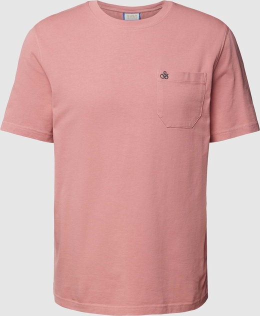 Różowy t-shirt Scotch & Soda z bawełny