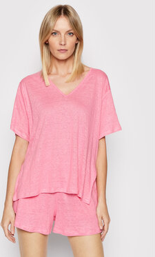 Różowy t-shirt Seafolly w stylu casual