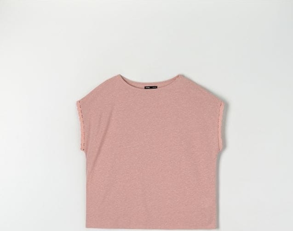 Różowy t-shirt Sinsay w stylu casual