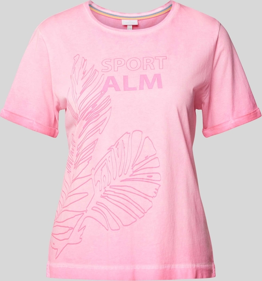 Różowy t-shirt Sportalm z bawełny