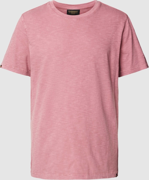 Różowy t-shirt Superdry z krótkim rękawem w stylu casual