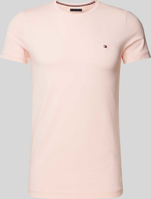 Różowy t-shirt Tommy Hilfiger z krótkim rękawem