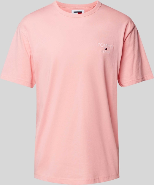 Różowy t-shirt Tommy Jeans z bawełny