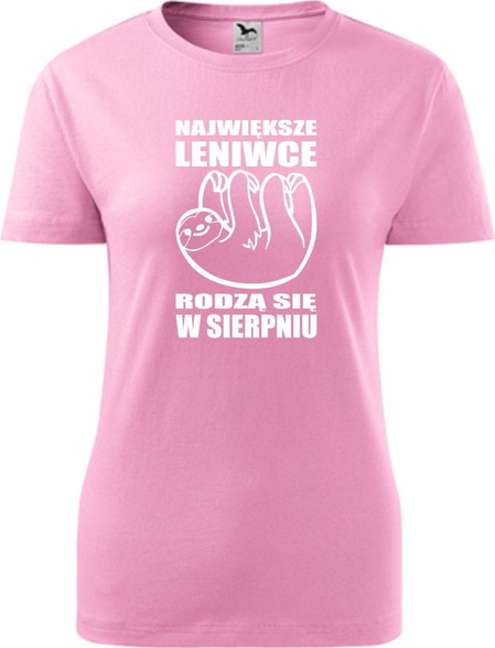 Różowy t-shirt TopKoszulki.pl z krótkim rękawem