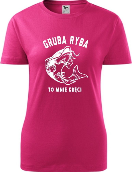 Różowy t-shirt TopKoszulki.pl z krótkim rękawem z okrągłym dekoltem z bawełny