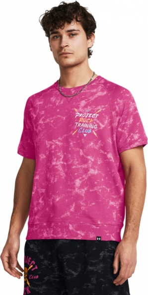 Różowy t-shirt Under Armour z bawełny w sportowym stylu