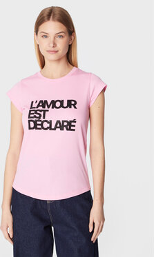 Różowy t-shirt Zadig & Voltaire z krótkim rękawem