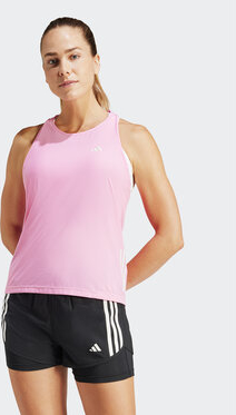 Różowy top Adidas w sportowym stylu z okrągłym dekoltem