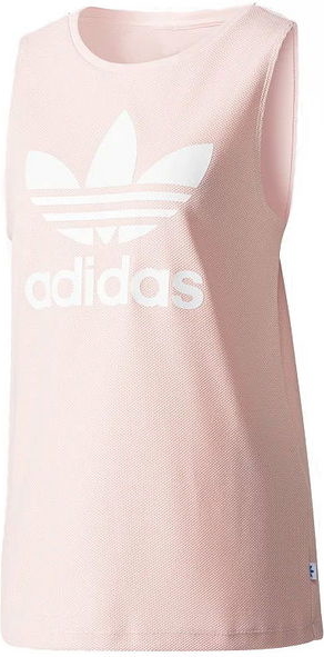 Różowy top Adidas z okrągłym dekoltem w sportowym stylu