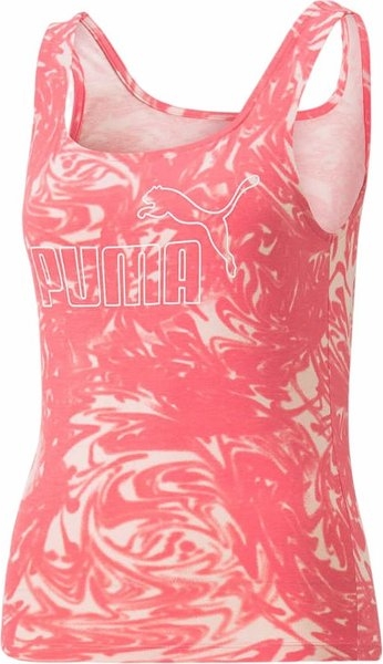 Różowy top Puma z okrągłym dekoltem w sportowym stylu