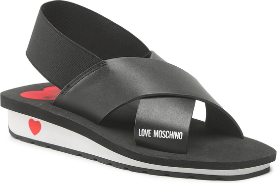 Sandały Love Moschino z płaską podeszwą w stylu casual