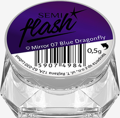 Semilac 07 Efekt lustra pyłek SemiFlash Mirror Blue Dragonfly