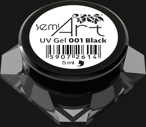 Semilac Lakier żelowy do zdobień Semi Art UV Gel 001 Black