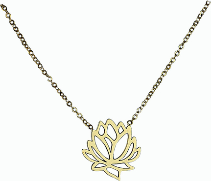 Shena Naszyjnik Celebrytka ze stali chirurgicznej – Złoty Naszyjnik Kwiat Lotosu