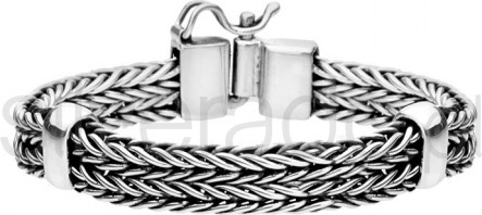 Silverado bransoleta srebrna ręcznie pleciona 1-695k
