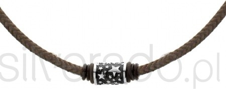 Silverado naszyjnik męski z bawełnianego sznurka z motywem gwiazdek - 77-wa312a