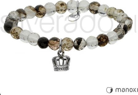 Silverado nowoczesna bransoletka dla kobiet z delikatną koroną i kwarcem 77-ba433d