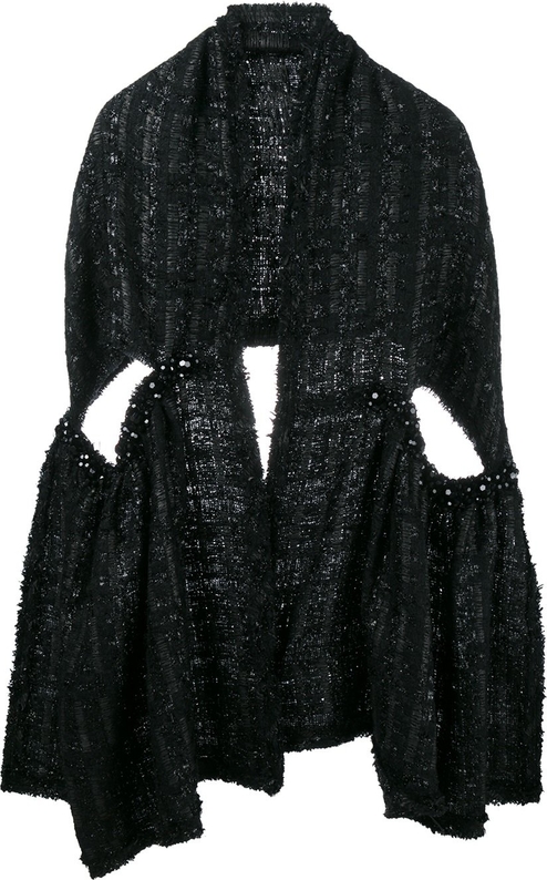 Simone Rocha lurex tweed scarf - Black