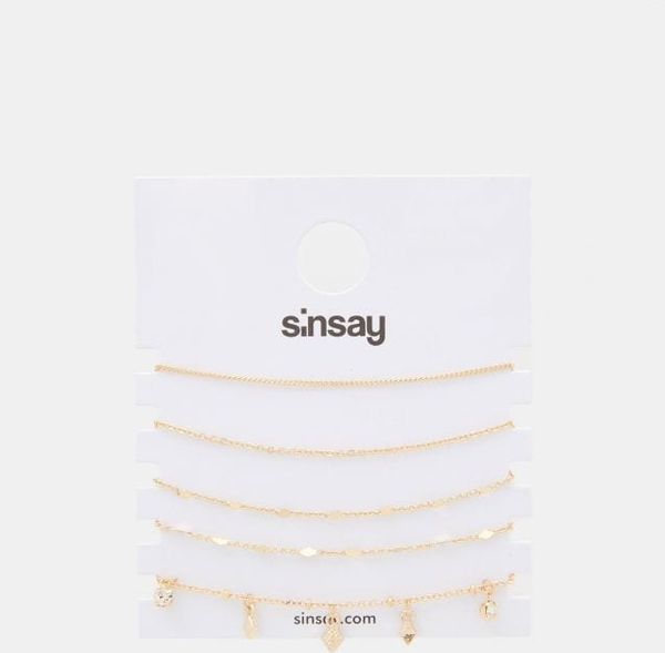 Sinsay - Bransoletka 5 pack - złoty