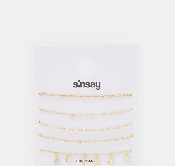 Sinsay - Bransoletki 5 pack - złoty