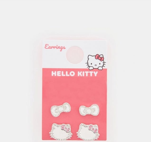 Sinsay - Kolczyki 2 pack Hello Kitty - srebrny