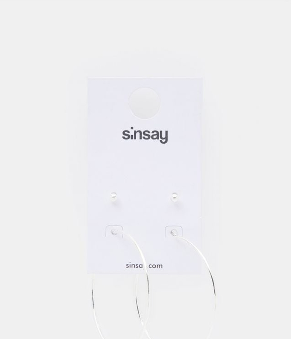 Sinsay - Kolczyki 2 pack - srebrny