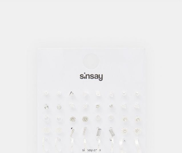 Sinsay - Kolczyki 20 pack - srebrny