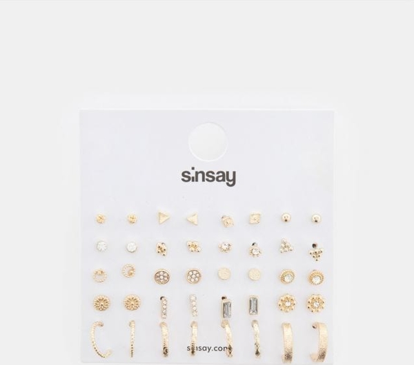 Sinsay - Kolczyki 20 pack - złoty