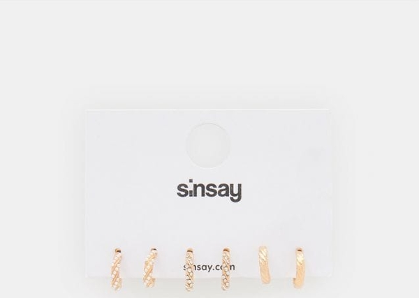 Sinsay - Kolczyki 3 pack - złoty