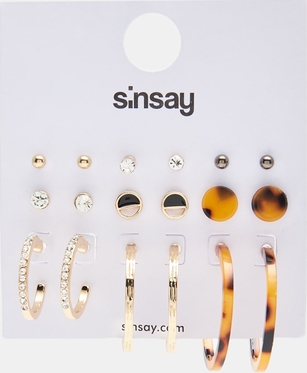 Sinsay - Kolczyki 9 pack - Złoty