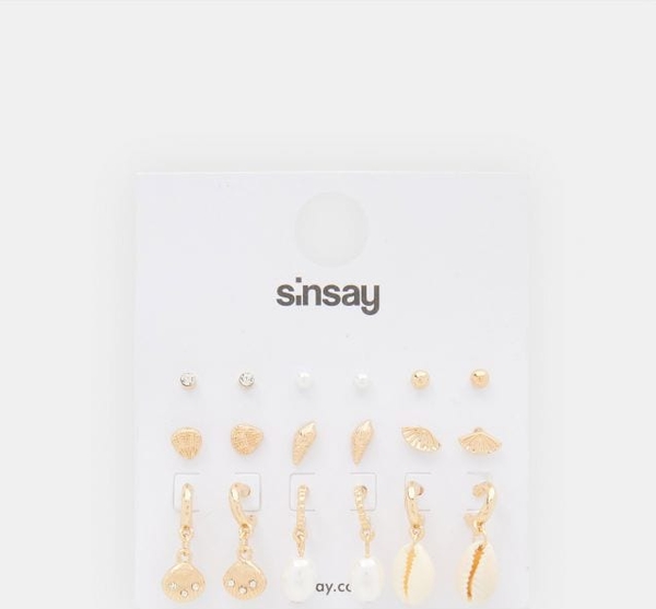 Sinsay - Kolczyki 9 pack - złoty