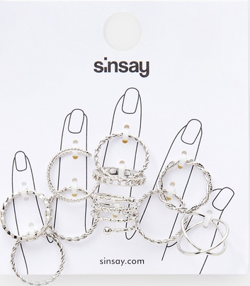 Sinsay - Pierścionki 10 pack - Srebrny