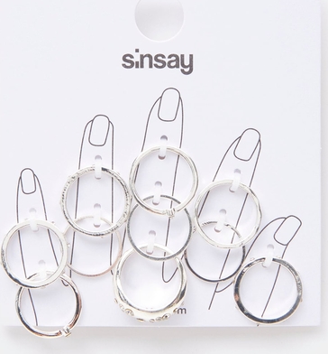 Sinsay - Pierścionki 10 pack - Srebrny