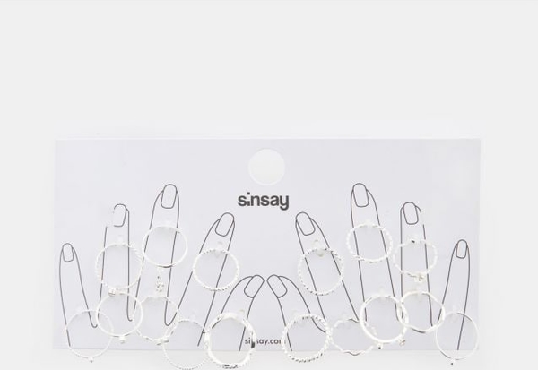 Sinsay - Pierścionki 16 pack - srebrny