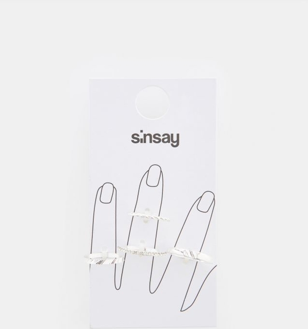 Sinsay - Pierścionki 4 pack - srebrny